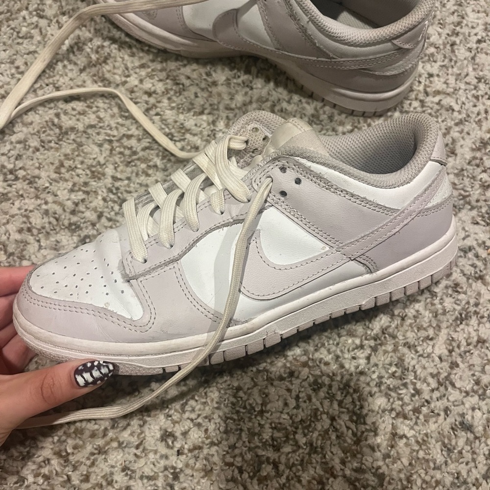 Nike Light Purple and White Low Dunks